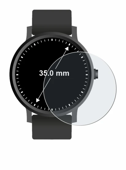 Imagen del dispositivo Circular Displays (ø: 35 mm) con una amplia variedad de protectores de pantalla.