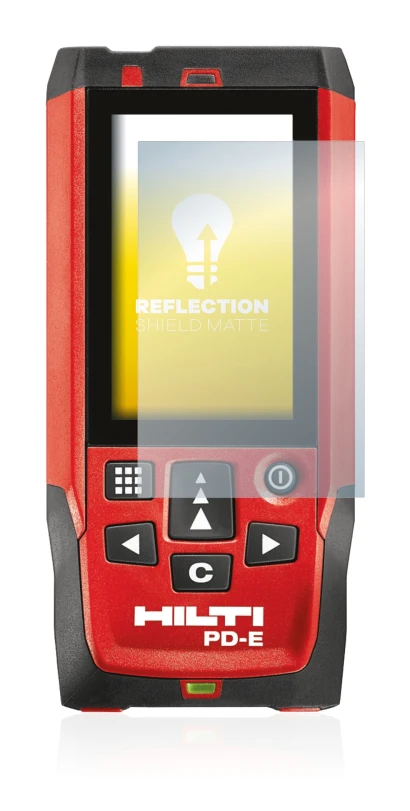 Imagen del dispositivo Hilti PD-E con una amplia variedad de protectores de pantalla.