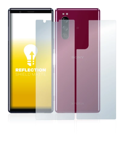 Imagen del dispositivo Sony Xperia 5 (Frontal+Trasero) con una amplia variedad de protectores de pantalla.