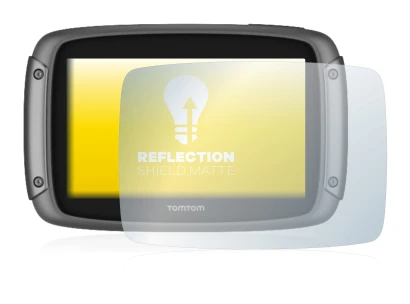 Imagen del dispositivo TomTom Rider 50 con una amplia variedad de protectores de pantalla.