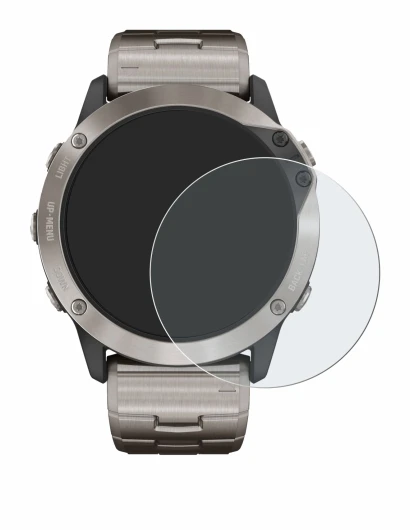 Imagen del dispositivo Garmin quatix 6x Solar con una amplia variedad de protectores de pantalla.