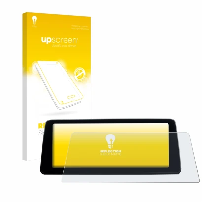 Parte frontal de un envase de producto con el logotipo de la marca upscreen. Al lado se muestra el dispositivo BMW 7 G11 2016-