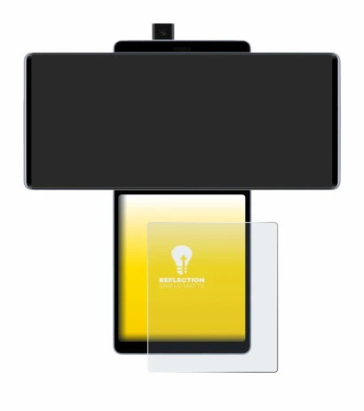Imagen del dispositivo LG Wing (Pantalla trasera) con una amplia variedad de protectores de pantalla.