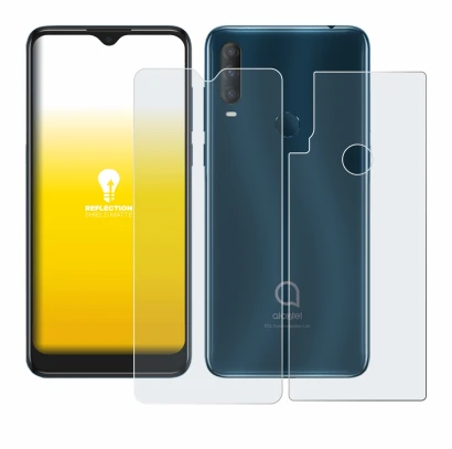 Imagen del dispositivo Alcatel 1S 2020 (Frontal+Trasero) con una amplia variedad de protectores de pantalla.