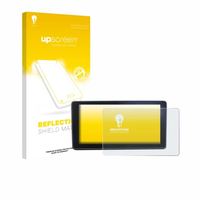 Parte frontal de un envase de producto con el logotipo de la marca upscreen. Al lado se muestra el dispositivo Audi A4 B9 2017