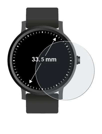 Imagen del dispositivo Relojes (Circular, ø: 33.5 mm) con una amplia variedad de protectores de pantalla.