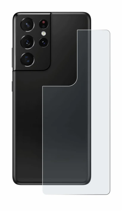 Imagen del dispositivo Samsung Galaxy S21 Ultra 5G (Trasero) con una amplia variedad de protectores de pantalla.