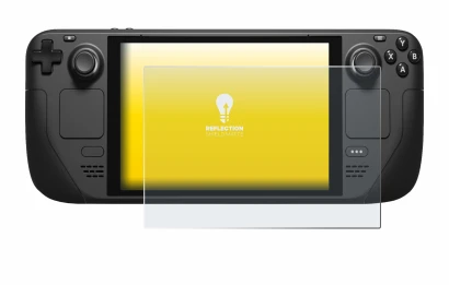 Imagen del dispositivo Valve Steam Deck con una amplia variedad de protectores de pantalla.