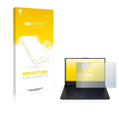 Parte frontal de un envase de producto con el logotipo de la marca upscreen. Al lado se muestra el dispositivo Zenec Z-E2055 c