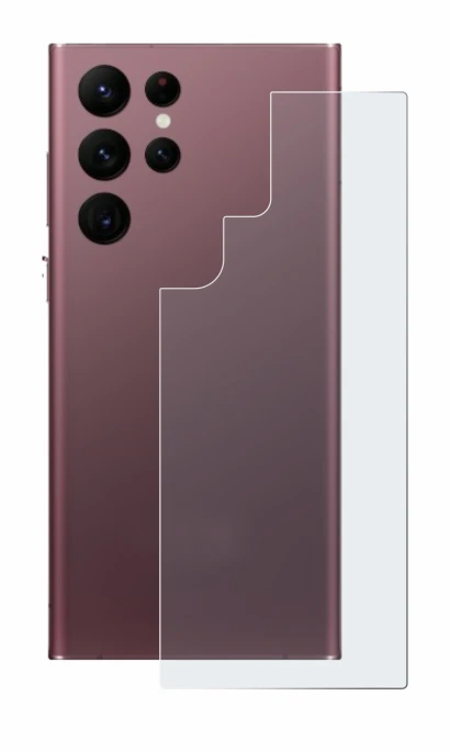 Imagen del dispositivo Samsung Galaxy S22 Ultra 5G (Trasero) con una amplia variedad de protectores de pantalla.
