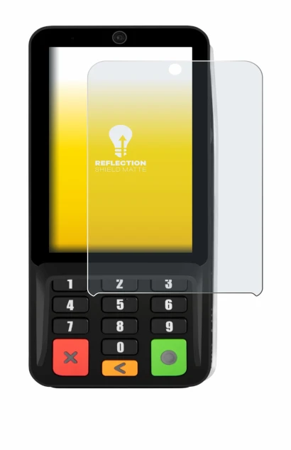 Imagen del dispositivo Pax A35 con una amplia variedad de protectores de pantalla.