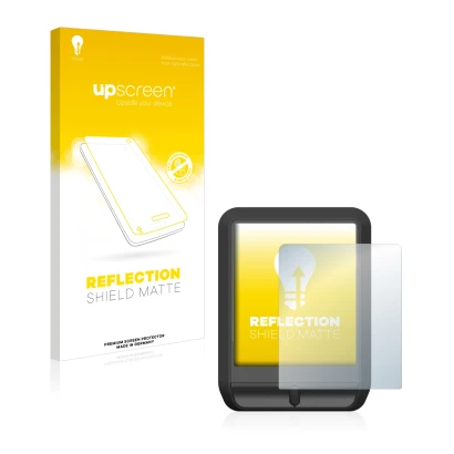 Parte frontal de un envase de producto con el logotipo de la marca upscreen. Al lado se muestra el dispositivo Mahle Pulsar On