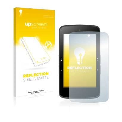 Parte frontal de un envase de producto con el logotipo de la marca upscreen. Al lado se muestra el dispositivo Bryton Rider S8