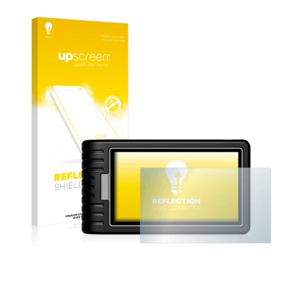 Parte frontal de un envase de producto con el logotipo de la marca upscreen. Al lado se muestra el dispositivo Topdon ArtiDiag
