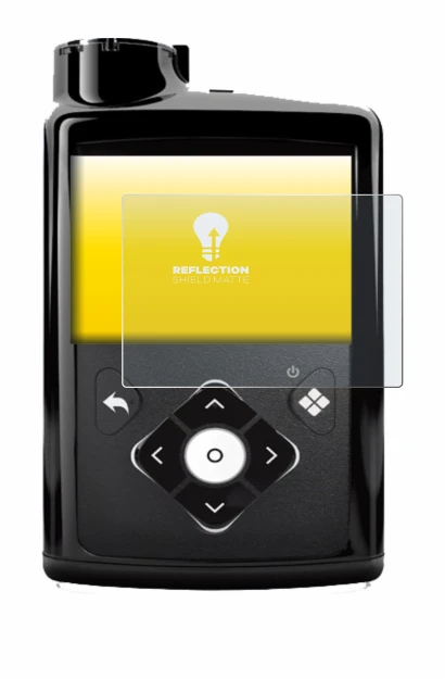 Imagen del dispositivo Medtronic Minimed 780G con una amplia variedad de protectores de pantalla.