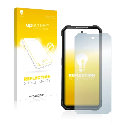 Parte frontal de un envase de producto con el logotipo de la marca upscreen. Al lado se muestra el dispositivo iiiF150 Air 1 P