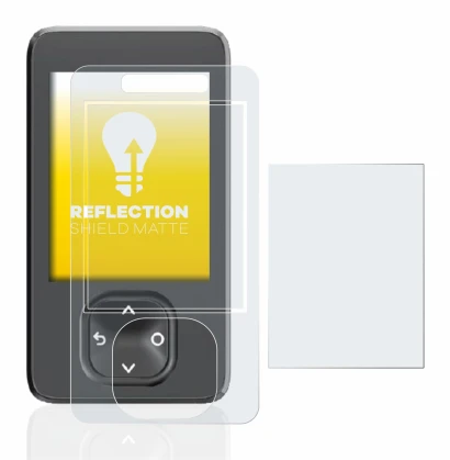 Imagen del dispositivo Dexcom G7 CGM con una amplia variedad de protectores de pantalla.