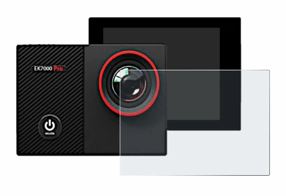 Imagen del dispositivo Akaso EK7000 Pro con una amplia variedad de protectores de pantalla.