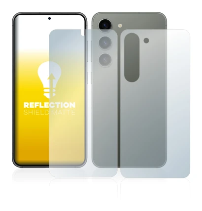 Imagen del dispositivo Samsung Galaxy S23 (Frontal+Trasero) con una amplia variedad de protectores de pantalla.