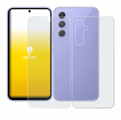 Imagen del dispositivo Samsung Galaxy A54 5G (Frontal+Trasero) con una amplia variedad de protectores de pantalla.