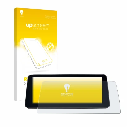 Parte frontal de un envase de producto con el logotipo de la marca upscreen. Al lado se muestra el dispositivo BMW 5 G30/G31 2