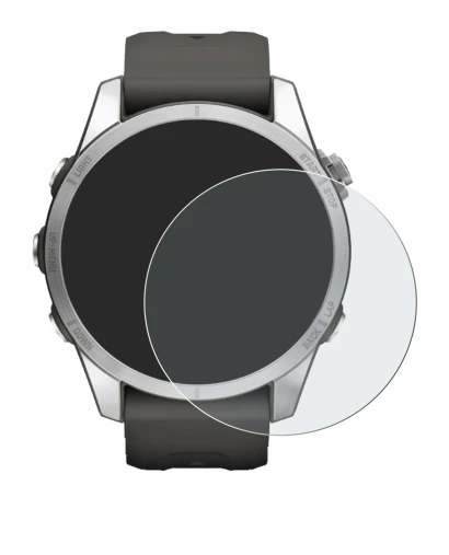 Imagen del dispositivo Garmin Fenix 7S Pro Solar (42 mm) con una amplia variedad de protectores de pantalla.
