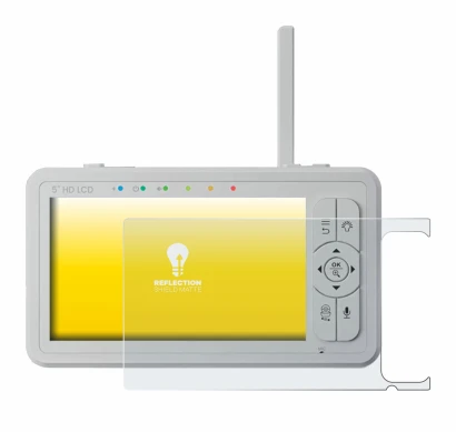 Imagen del dispositivo Babysense HD S2 5" con una amplia variedad de protectores de pantalla.