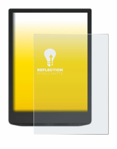 Imagen del dispositivo PocketBook InkPad Color 3 con una amplia variedad de protectores de pantalla.