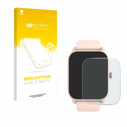 Parte frontal de un envase de producto con el logotipo de la marca upscreen. Al lado se muestra el dispositivo IFMDA IDW13 1.8