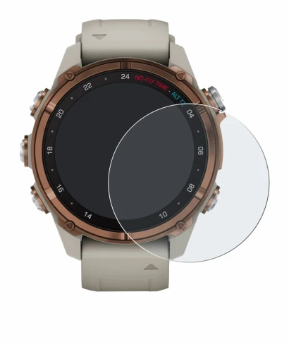 Imagen del dispositivo Garmin Descent Mk3 (43 mm) con una amplia variedad de protectores de pantalla.
