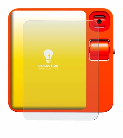 Imagen del dispositivo rabbit r1 con una amplia variedad de protectores de pantalla.