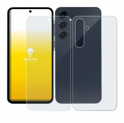 Imagen del dispositivo Samsung Galaxy A35 5G (Frontal+Trasero) con una amplia variedad de protectores de pantalla.