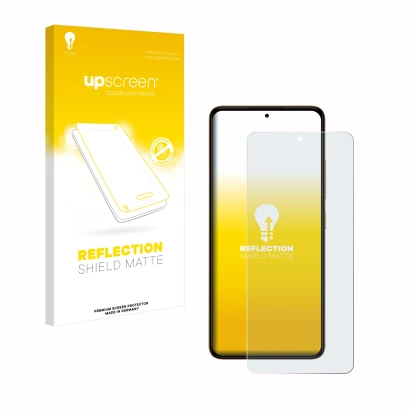 Parte frontal de un envase de producto con el logotipo de la marca upscreen. Al lado se muestra el dispositivo HMD Pulse Plus