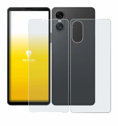 Imagen del dispositivo Sony Xperia 10 VI (Frontal+Trasero) con una amplia variedad de protectores de pantalla.
