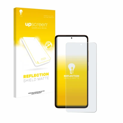 Parte frontal de un envase de producto con el logotipo de la marca upscreen. Al lado se muestra el dispositivo HMD Pulse con s