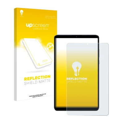 Parte frontal de un envase de producto con el logotipo de la marca upscreen. Al lado se muestra el dispositivo Xiaomi Redmi Pa