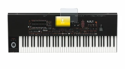 Imagen del dispositivo KORG Pa4x con una amplia variedad de protectores de pantalla.