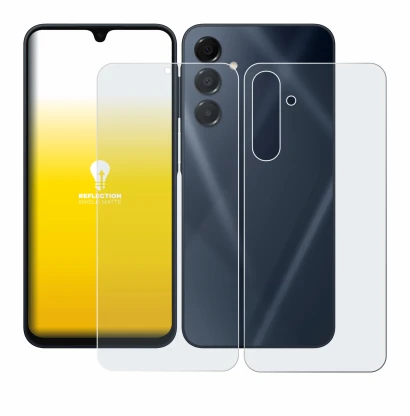 Imagen del dispositivo Samsung Galaxy A16 5G (Frontal+Trasero) con una amplia variedad de protectores de pantalla.