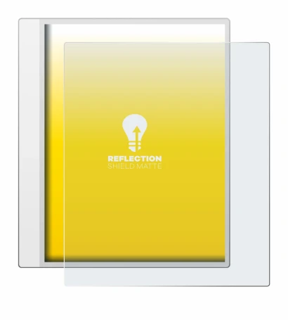 Imagen del dispositivo Boox Note Max con una amplia variedad de protectores de pantalla.