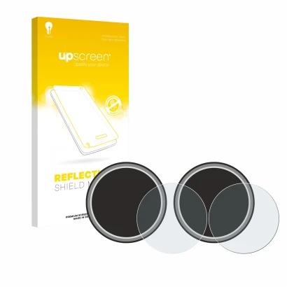 Parte frontal de un envase de producto con el logotipo de la marca upscreen. Al lado se muestra el dispositivo Numark NS4FX (J