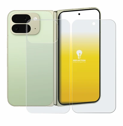 Imagen del dispositivo Google Pixel 10 Pro Fold (Frontal+Trasero) con una amplia variedad de protectores de pantalla.