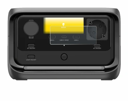Imagen del dispositivo EcoFlow River 3 Plus con una amplia variedad de protectores de pantalla.