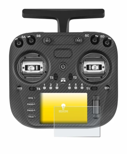 Imagen del dispositivo Radiomaster TX15 Max con una amplia variedad de protectores de pantalla.