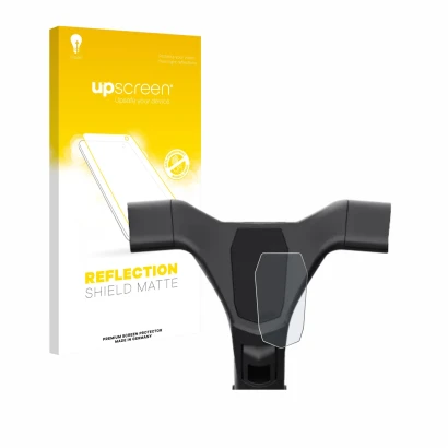 Parte frontal de un envase de producto con el logotipo de la marca upscreen. Al lado se muestra el dispositivo Navee ST3 con s