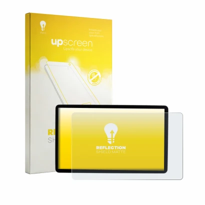 Parte frontal de un envase de producto con el logotipo de la marca upscreen. Al lado se muestra el dispositivo MG S5 EV ZS3E 2