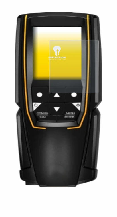 Imagen del dispositivo Testo 310 (2da Gen.) con una amplia variedad de protectores de pantalla.