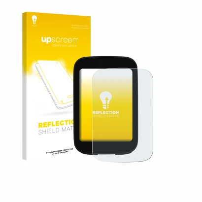 Parte frontal de un envase de producto con el logotipo de la marca upscreen. Al lado se muestra el dispositivo Bikevee BKV300