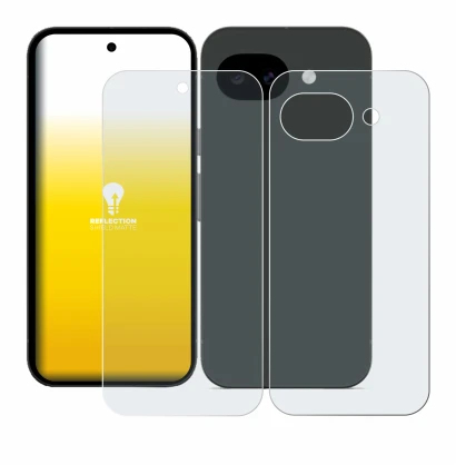 Imagen del dispositivo Google Pixel 10a (Frontal+Trasero) con una amplia variedad de protectores de pantalla.