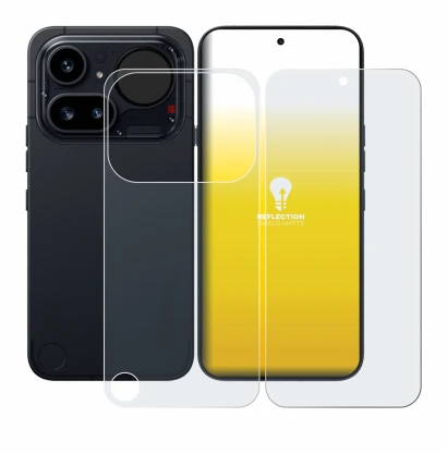 Imagen del dispositivo Nothing Phone (4a) Pro (Frontal+Trasero) con una amplia variedad de protectores de pantalla.