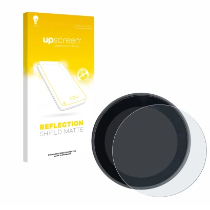 Parte frontal de un envase de producto con el logotipo de la marca upscreen. Al lado se muestra el dispositivo Meraki Espresso
